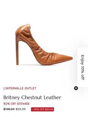 L'intervalle Britney Chestnut Leather Pointed Toe Pump